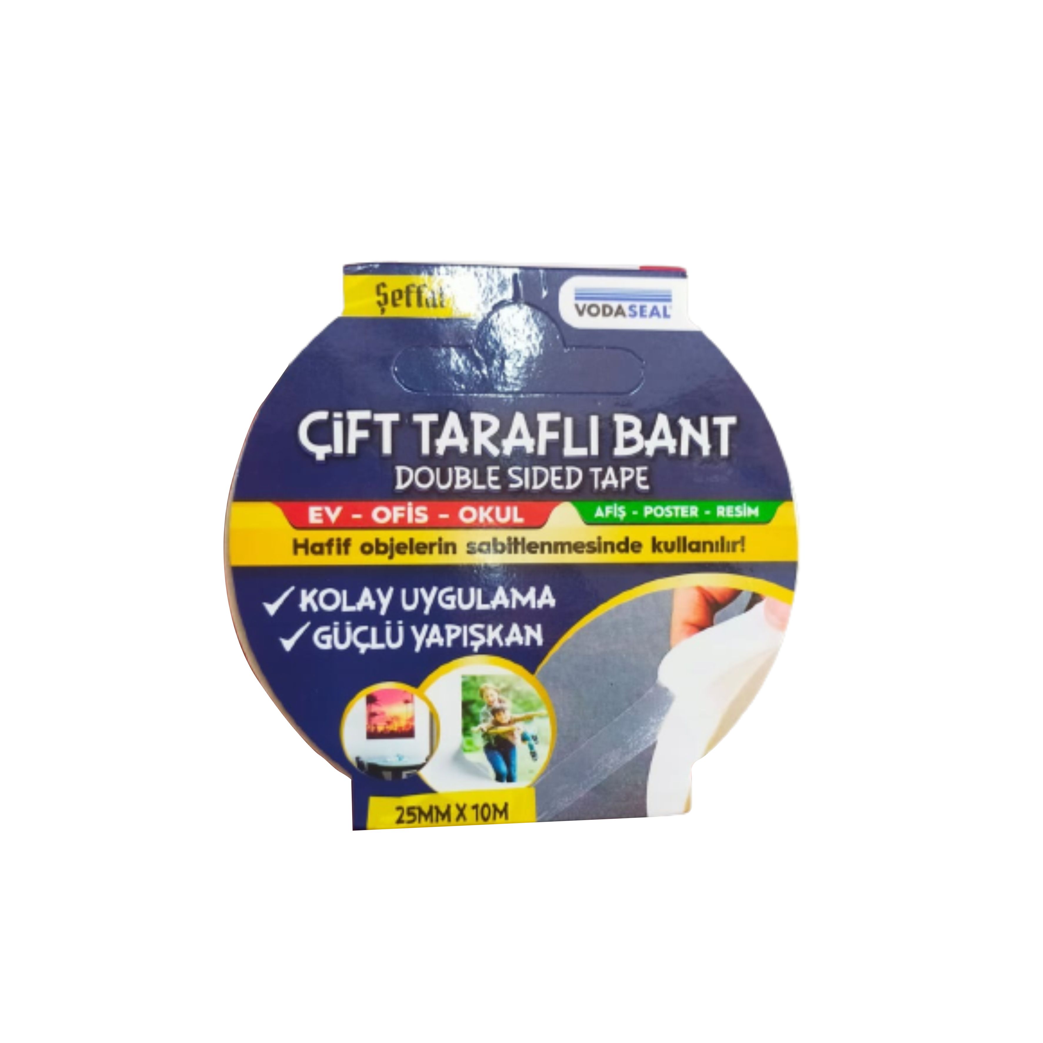 VODASEAL ÇIFT TARAFLI FILMIK BANT - SEFFAF - 25 MM X 10 MT